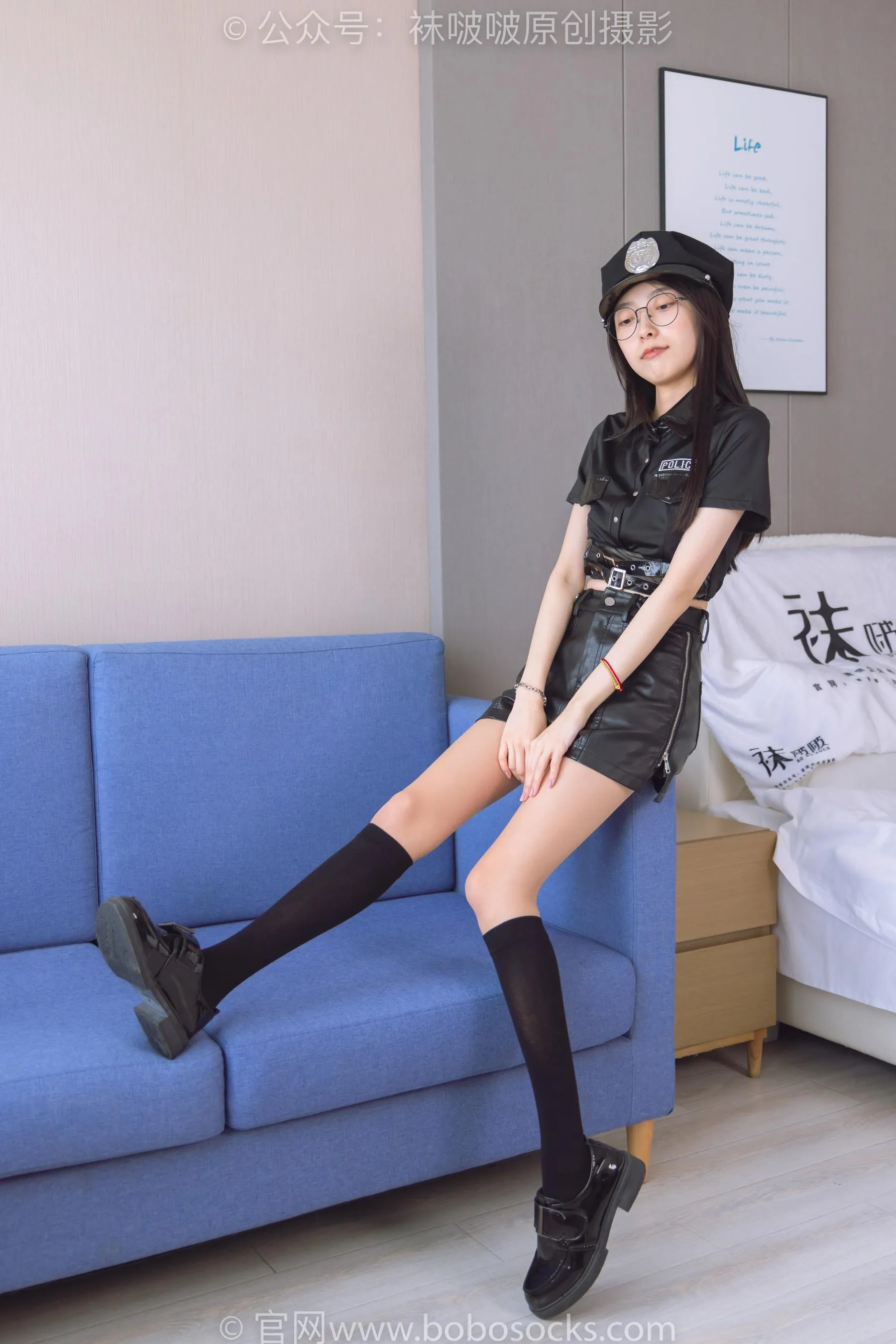 [BoBoSocks袜啵啵]NO.198 稚予-皮鞋、黑色小腿袜、高跟鞋、肉丝 [86P]插图9